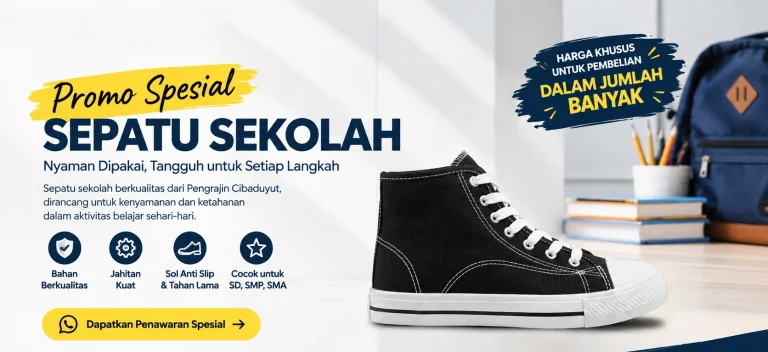 Promo sepatu sekolah produksi pengrajin cibaduyut